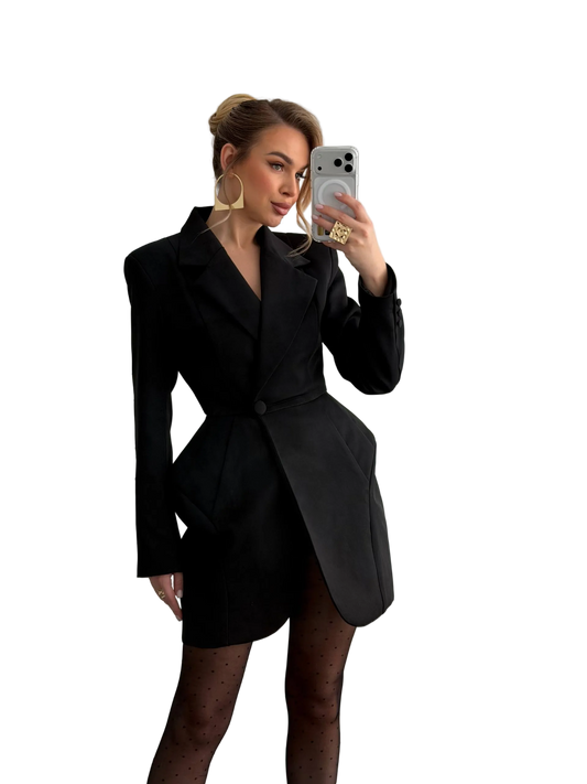 Tailored Dress Jacket for Women Crepe Elegant Blazer Dress