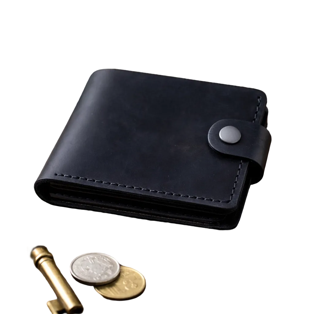 Handmade Mens Genuine Leather Wallet Gift for Him Classic Bifold with Coin Pocket