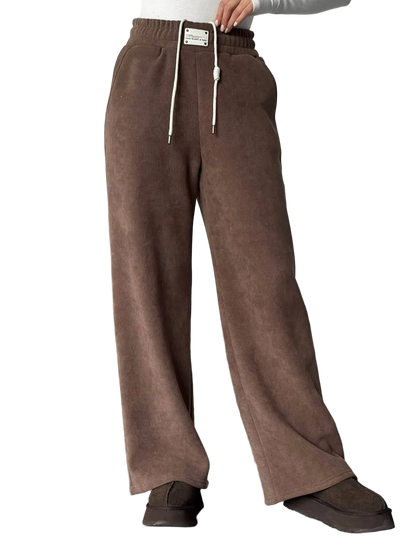 Brown Corduroy Fleece Lined Trousers