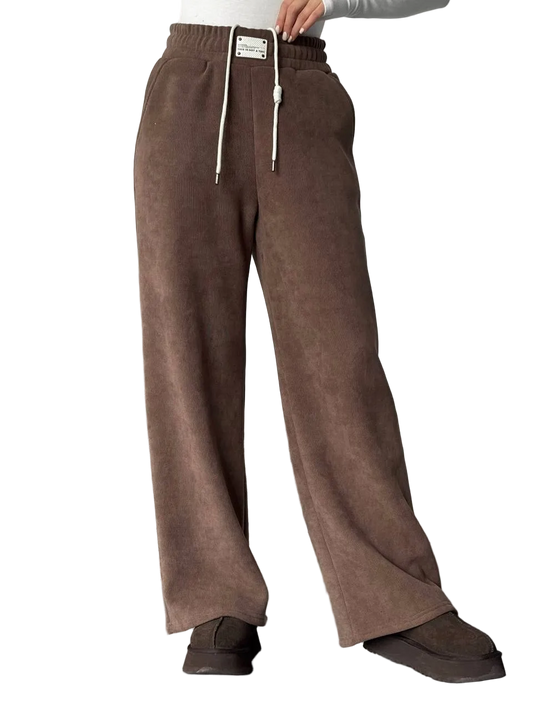 Brown Corduroy Fleece Lined Trousers