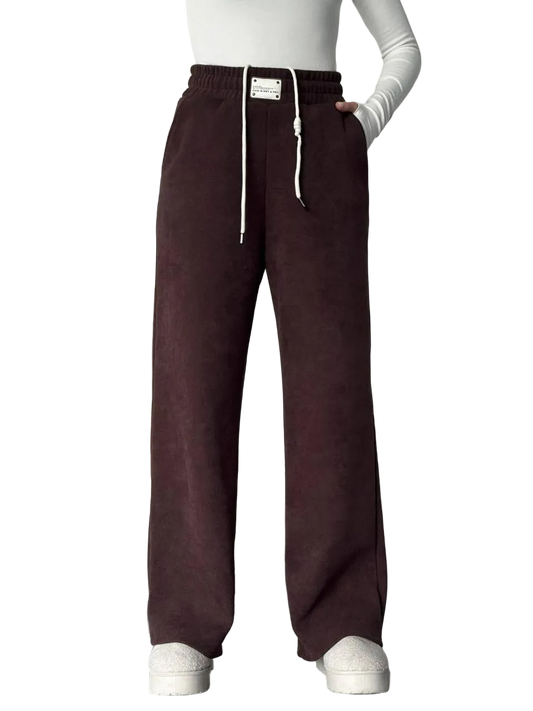 Fleece Lined Corduroy Trousers Warm Comfortable Womens Pants