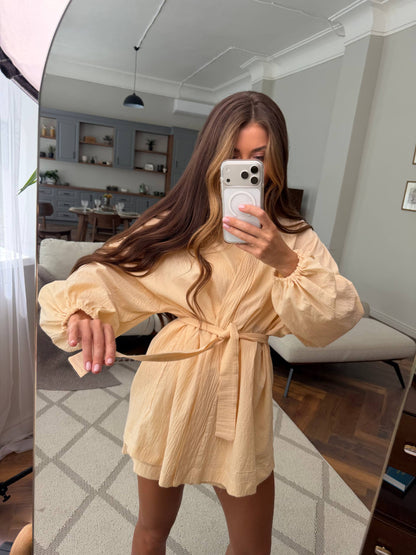 Womens Three Piece Cotton Batiste Set Beige Breathable Summer Suit