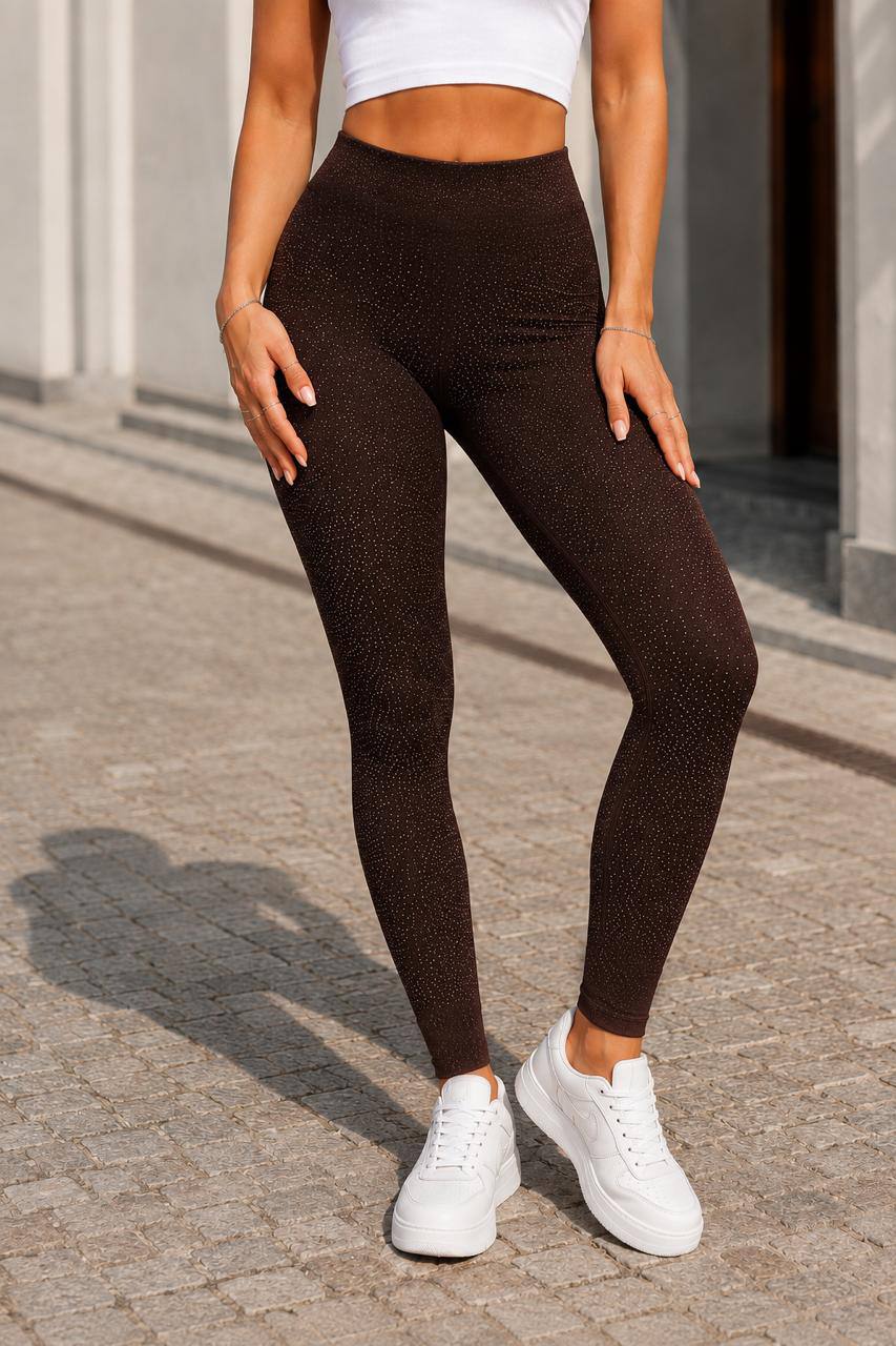 Womens Stretch Rhinestone Leggings Diving Fabric