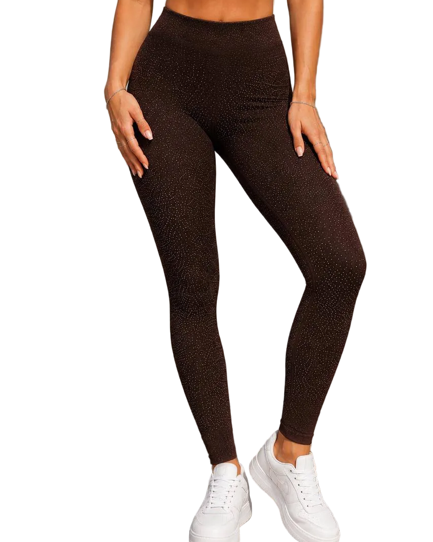 Womens Stretch Rhinestone Leggings Diving Fabric