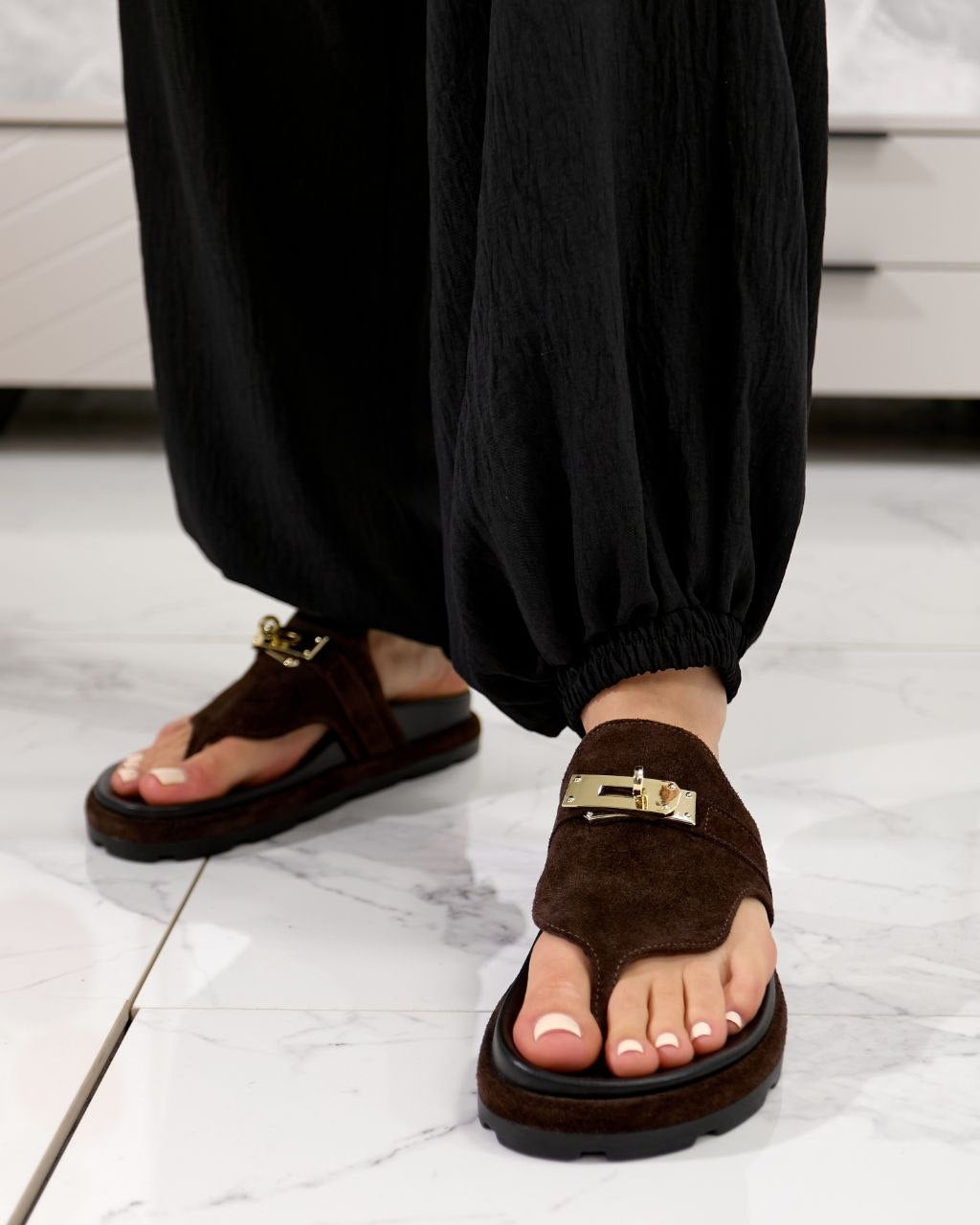 Black Oversize Summer Trousers Women Loose Wide Leg Lightweight American Crepe