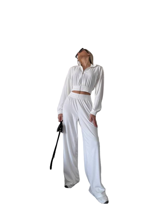 Premium Quality White Velour Tracksuit for Women