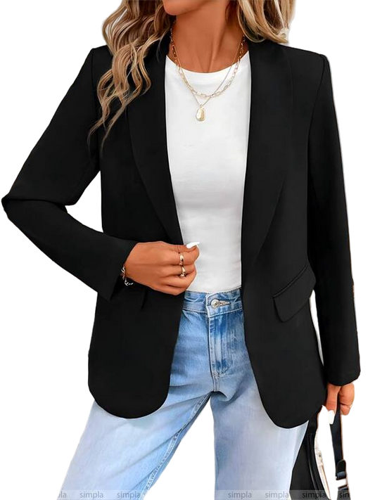 Classic Black Lined Blazer for Women