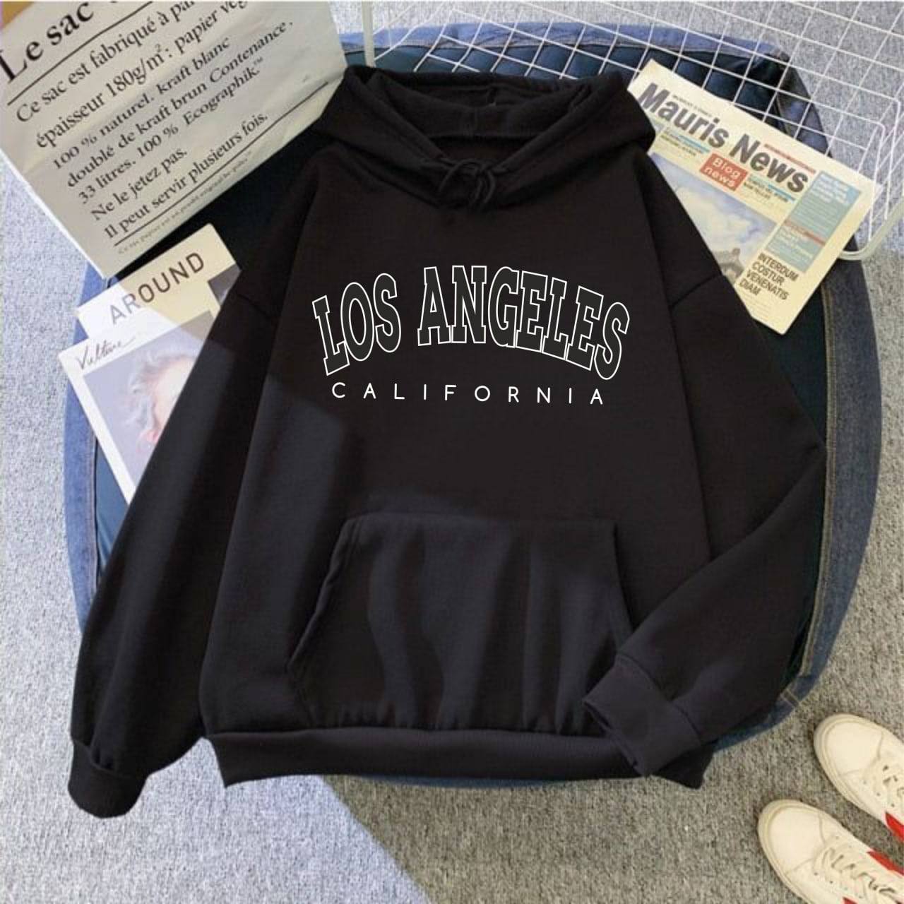 Classic Warm Hoodie with Los Angeles Print