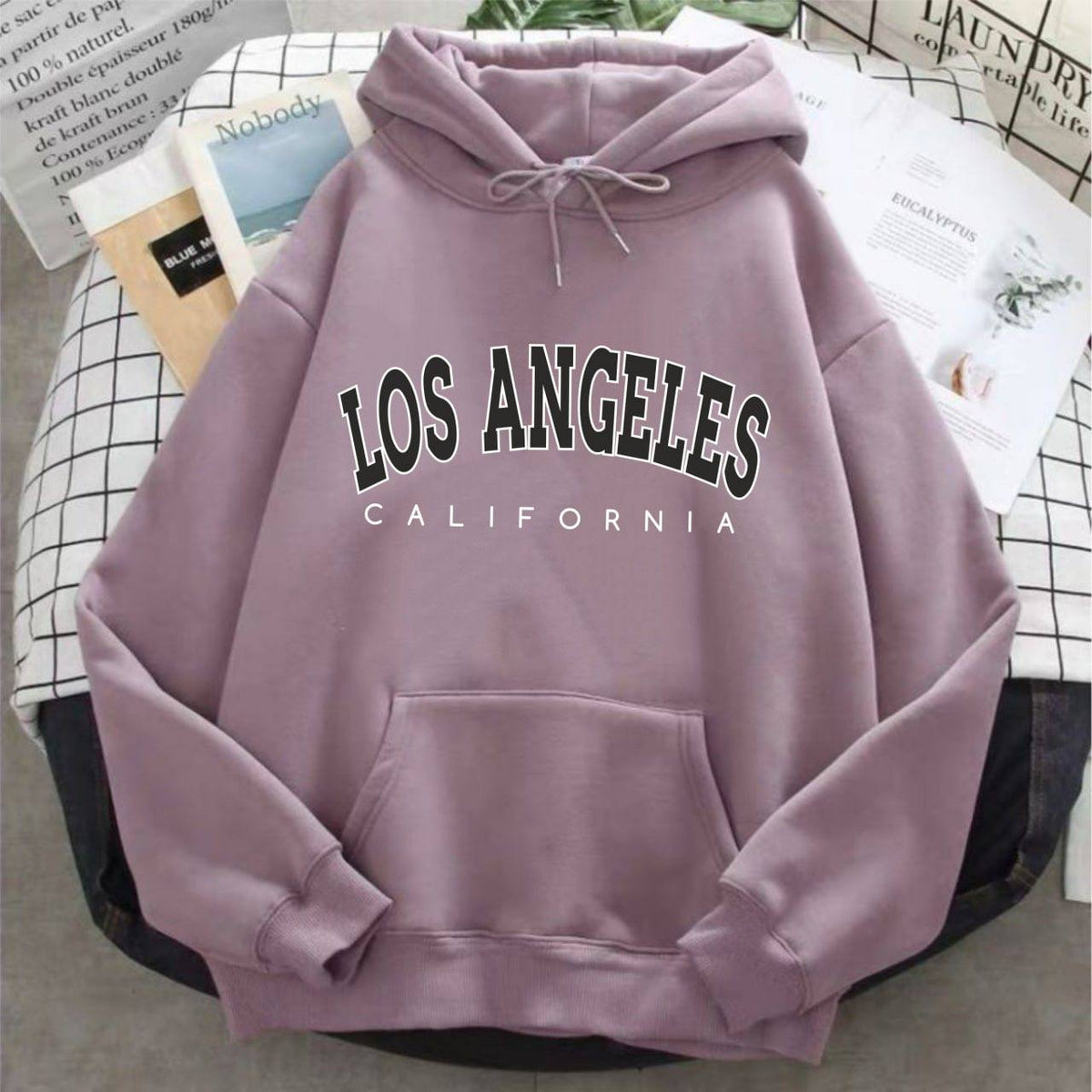 Classic Warm Hoodie with Los Angeles California Print