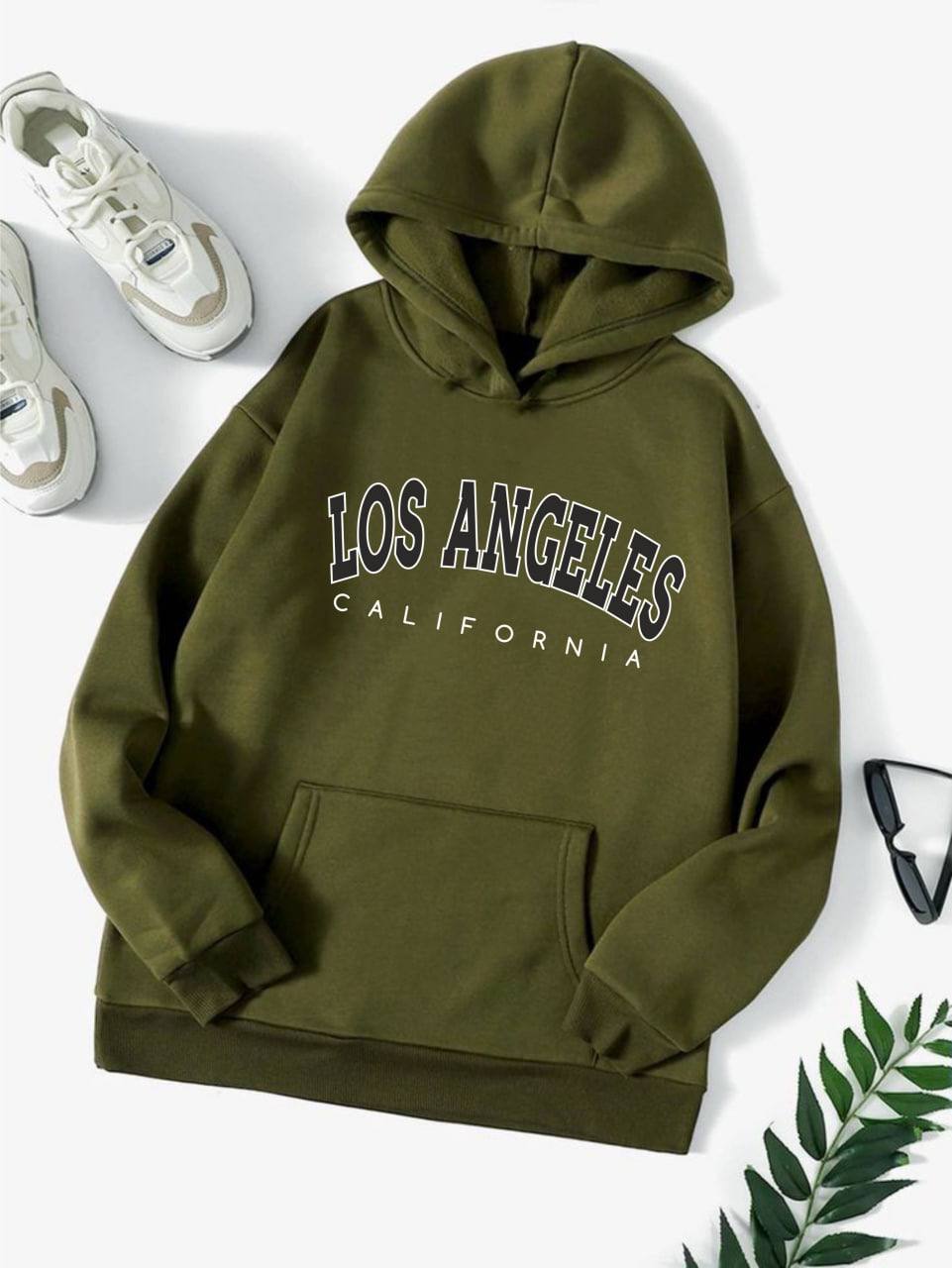 Classic Warm Hoodie with Los Angeles California Print