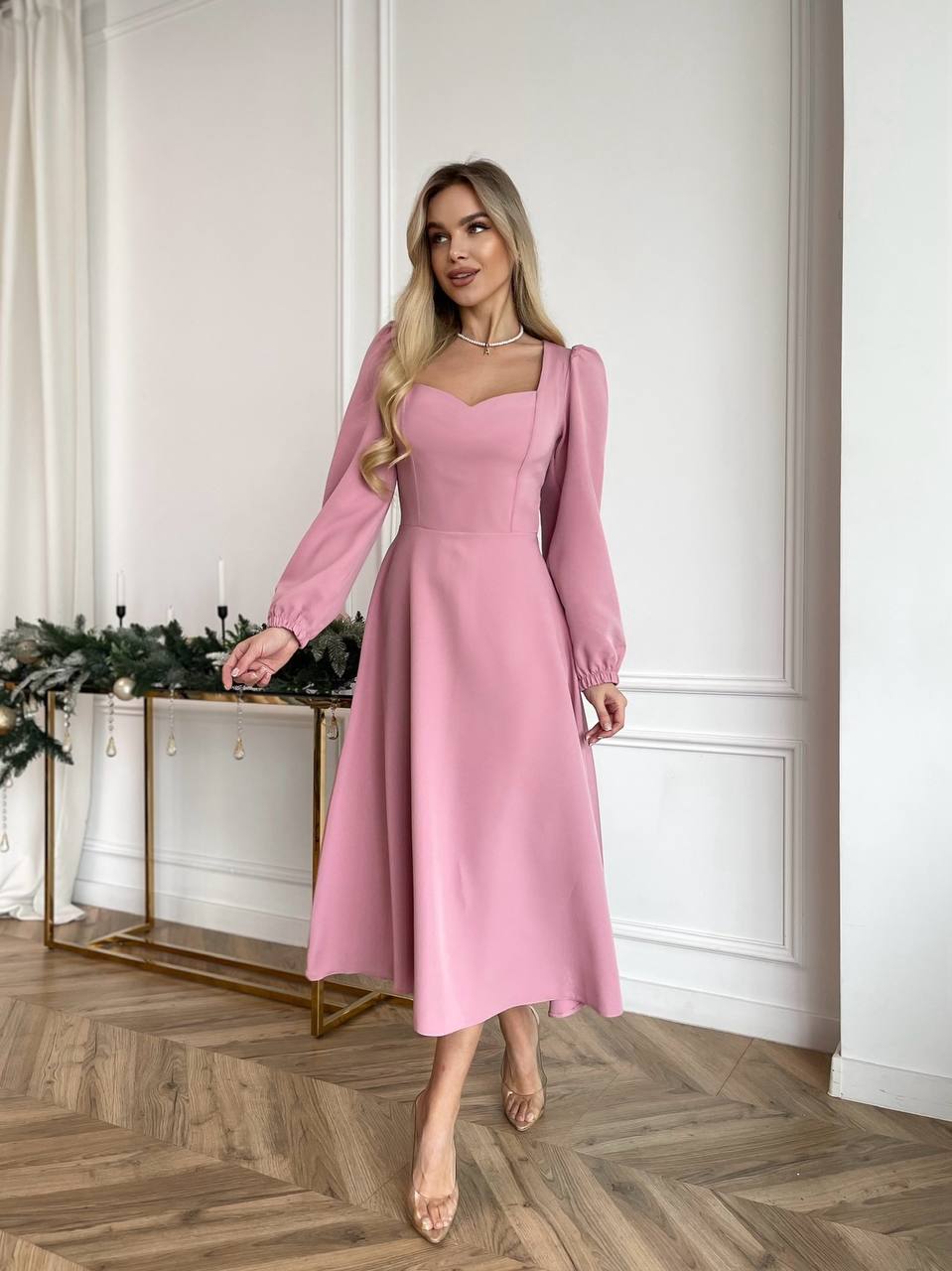 Charming Midi Dress for All Occasions Elegant and Versatile with Pockets and Stylish Sleeve
