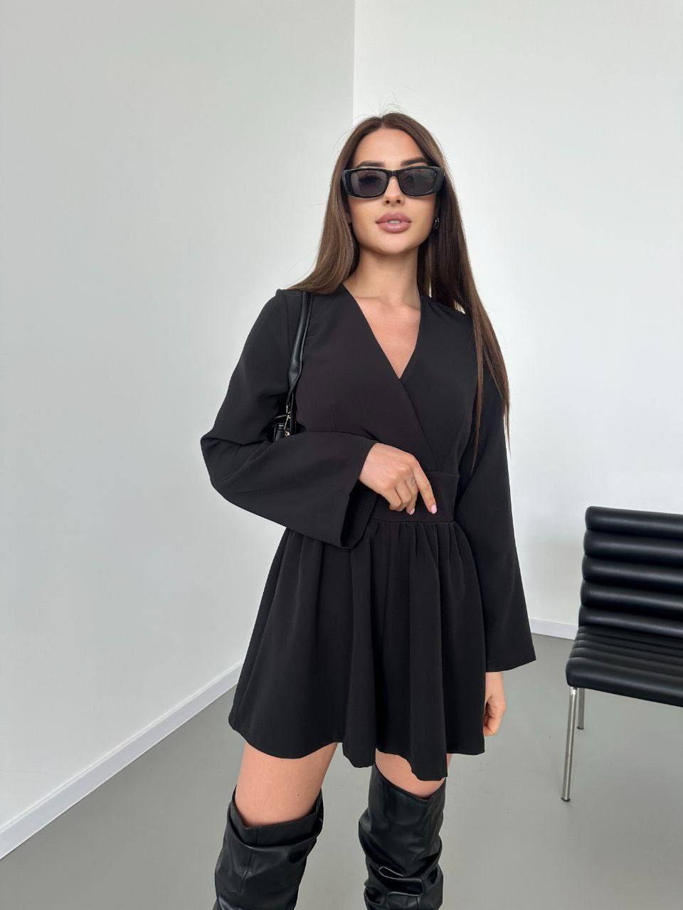Black Stylish V Neck Long Sleeve Jumpsuit for Women