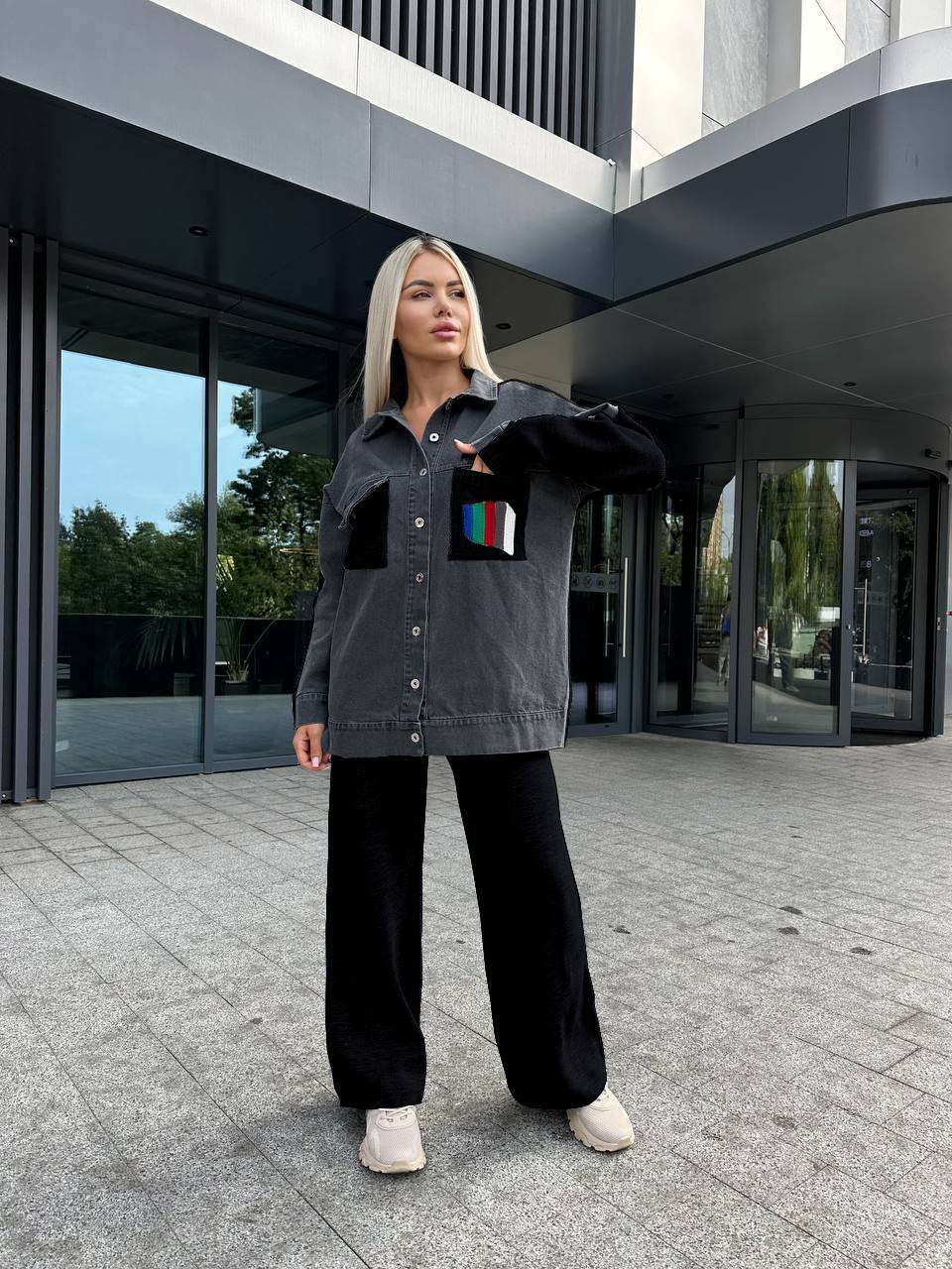 Stylish Combined Loose Fit Suit Womens Casual Outfit