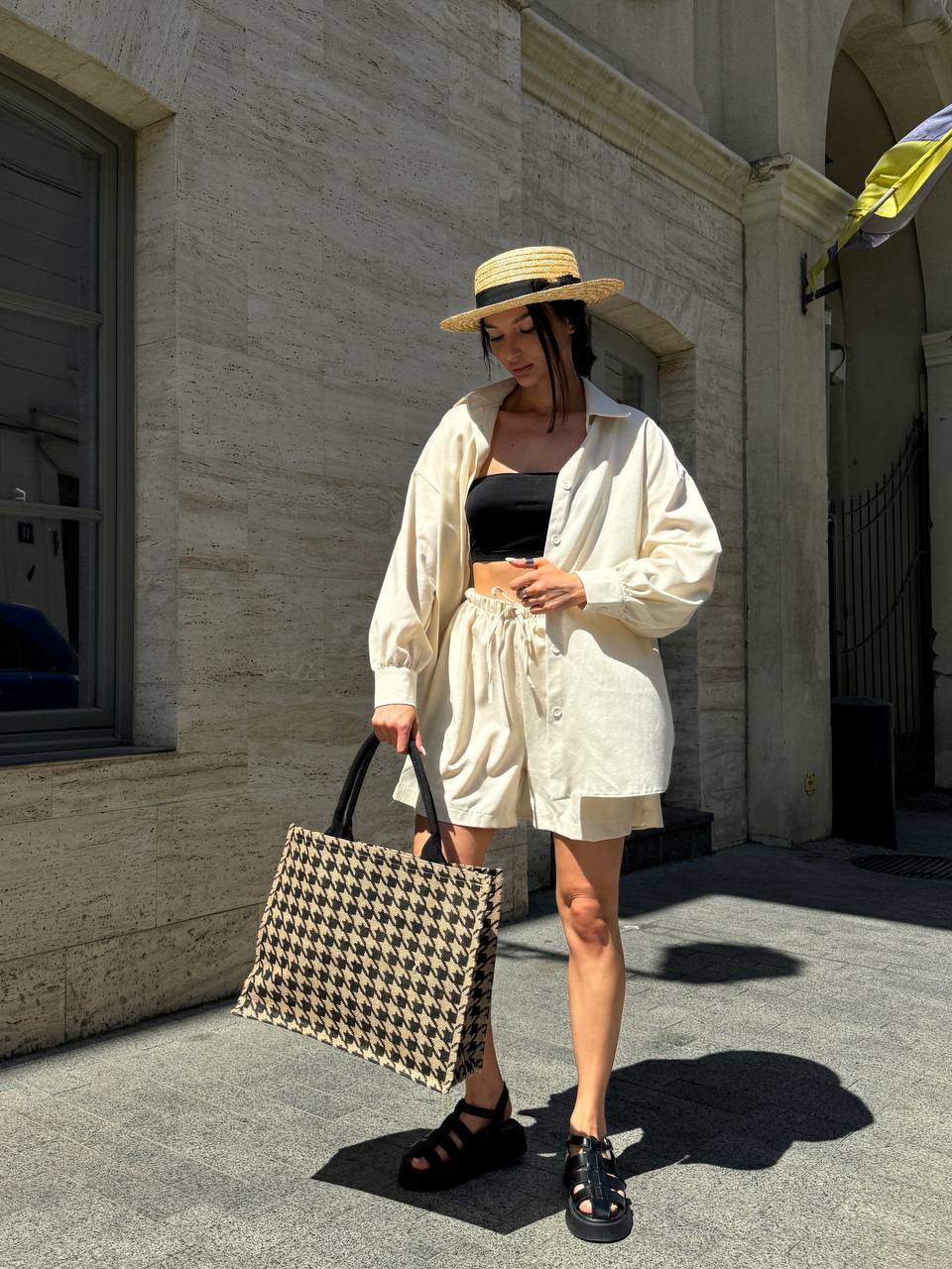 Stylish Linen Oversize Suit Women Casual Summer Set