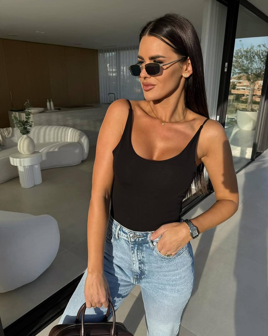 Versatile Black Microdiving Tank Top for Women