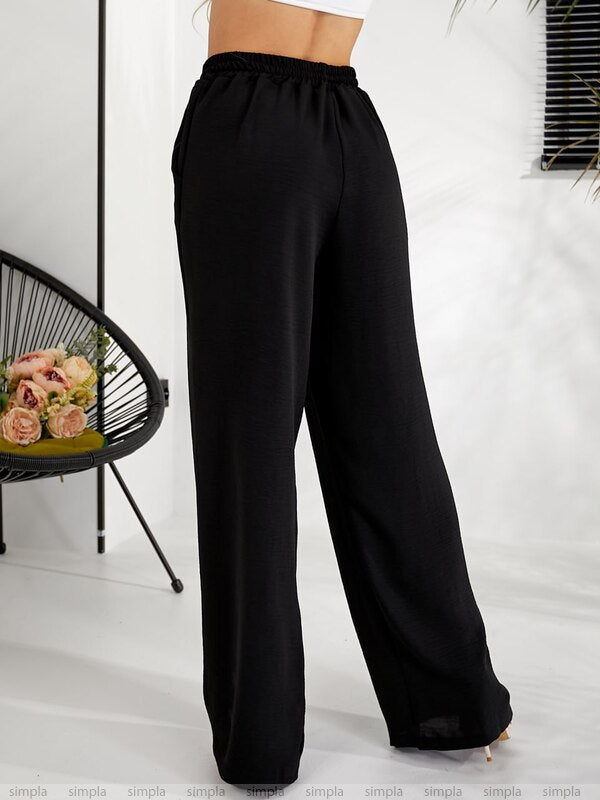 Lightweight Wide Leg Trousers in Trendy Colors