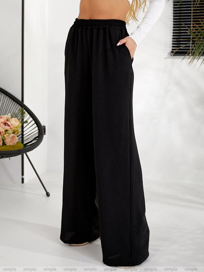 Lightweight Wide Leg Trousers in Trendy Colors