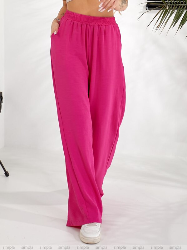 Pink wide-leg pants on a white background