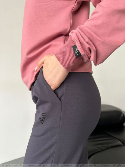 Stylish Casual Sweatshirt with Ribbed Cuffs and Neckline