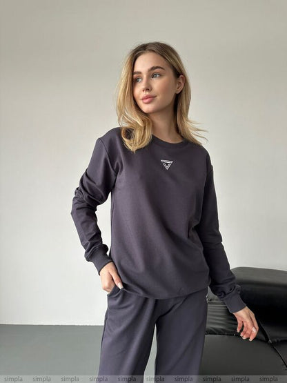 Stylish Men's Sweatshirt with Ribbed Cuffs and Neckline