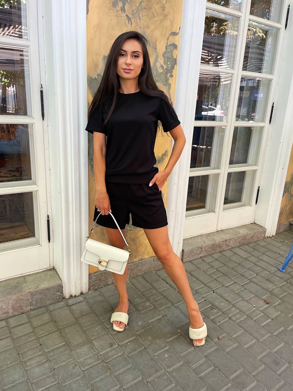 Lightweight Summer Black Two-Piece Casual Outfit