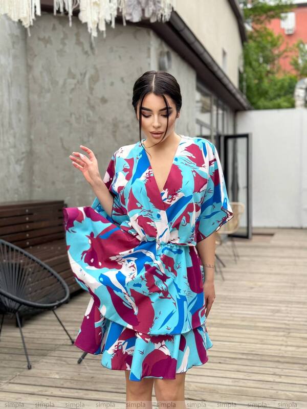 Bright Color Mini Dress Silk Soft Fabric