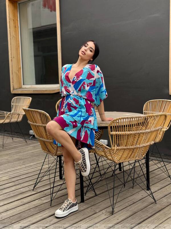 Bright Color Mini Dress Silk Soft Fabric
