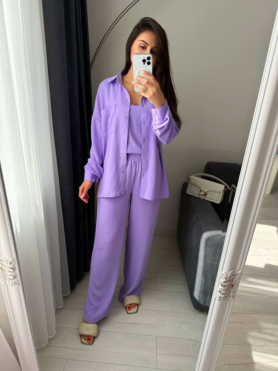 Stylish Lilac Three-Piece Casual Suit Set