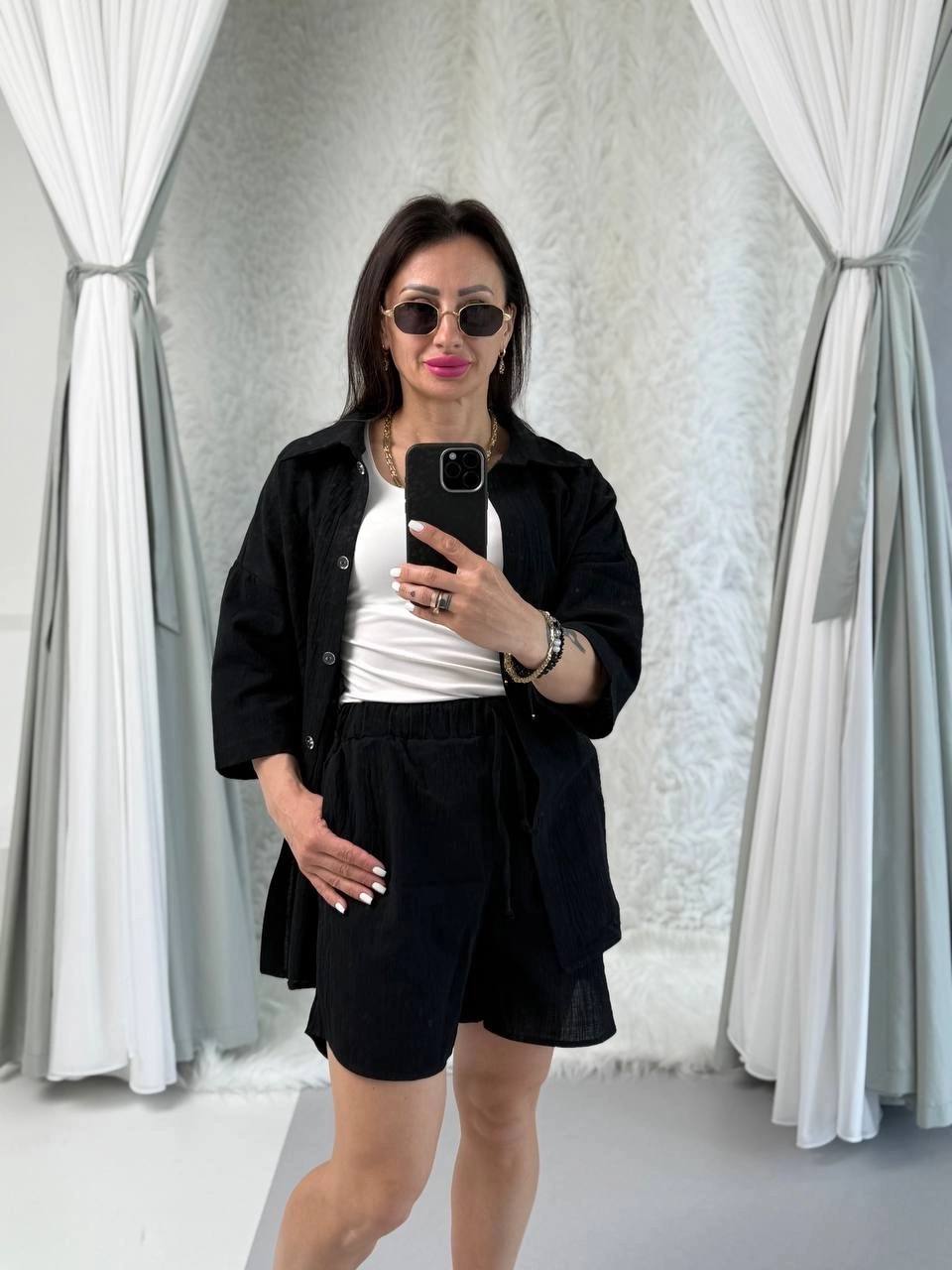 Lightweight Summer Two-Piece Linen Outfit for Women