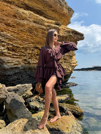Boho Style Dress Super Soft Fabric Ruffle Design
