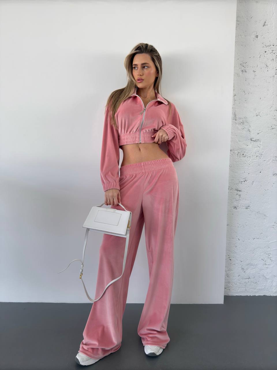 Pink Velour Tracksuit Premium Quality Comfortable Set