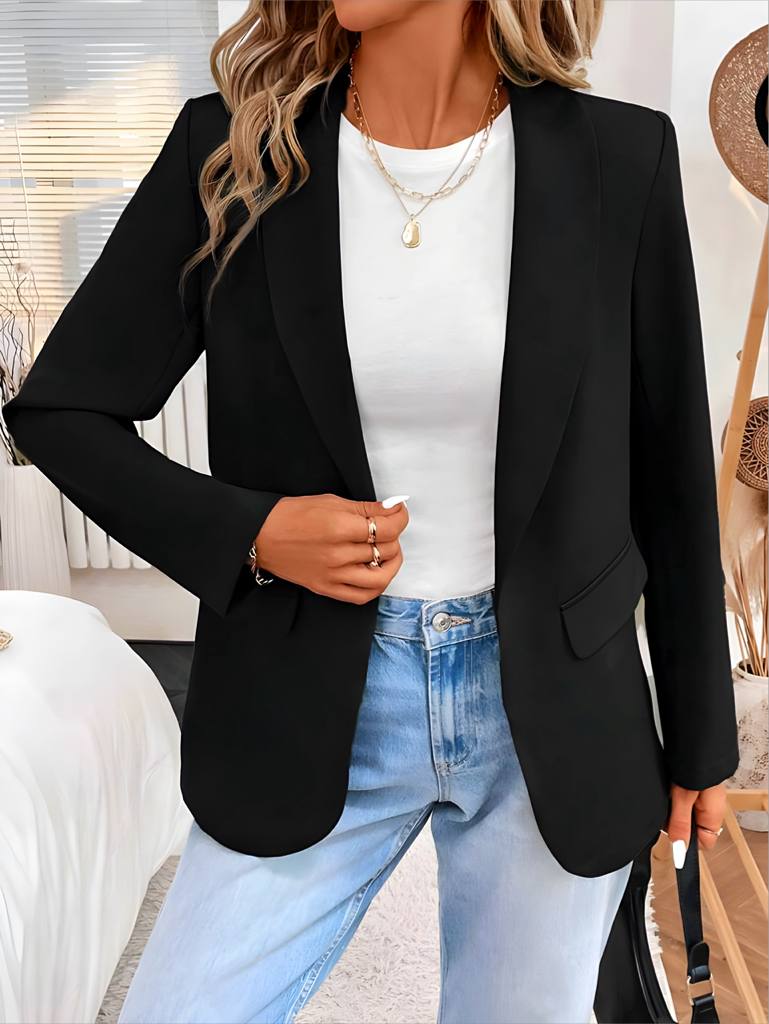 Classic Black Lined Blazer for Women