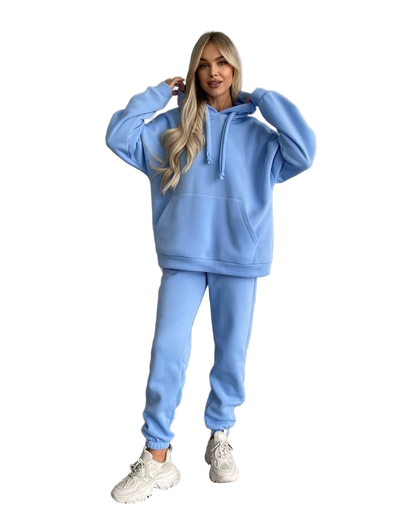Oversized Trinitka Fleece Tracksuit Light Blue Hoodie Joggers