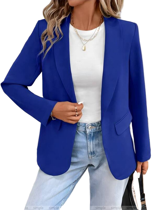 Classic Blue Lined Blazer for Women