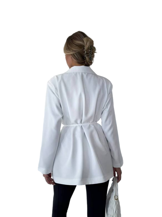 Person wearing a white lab coat on a white background